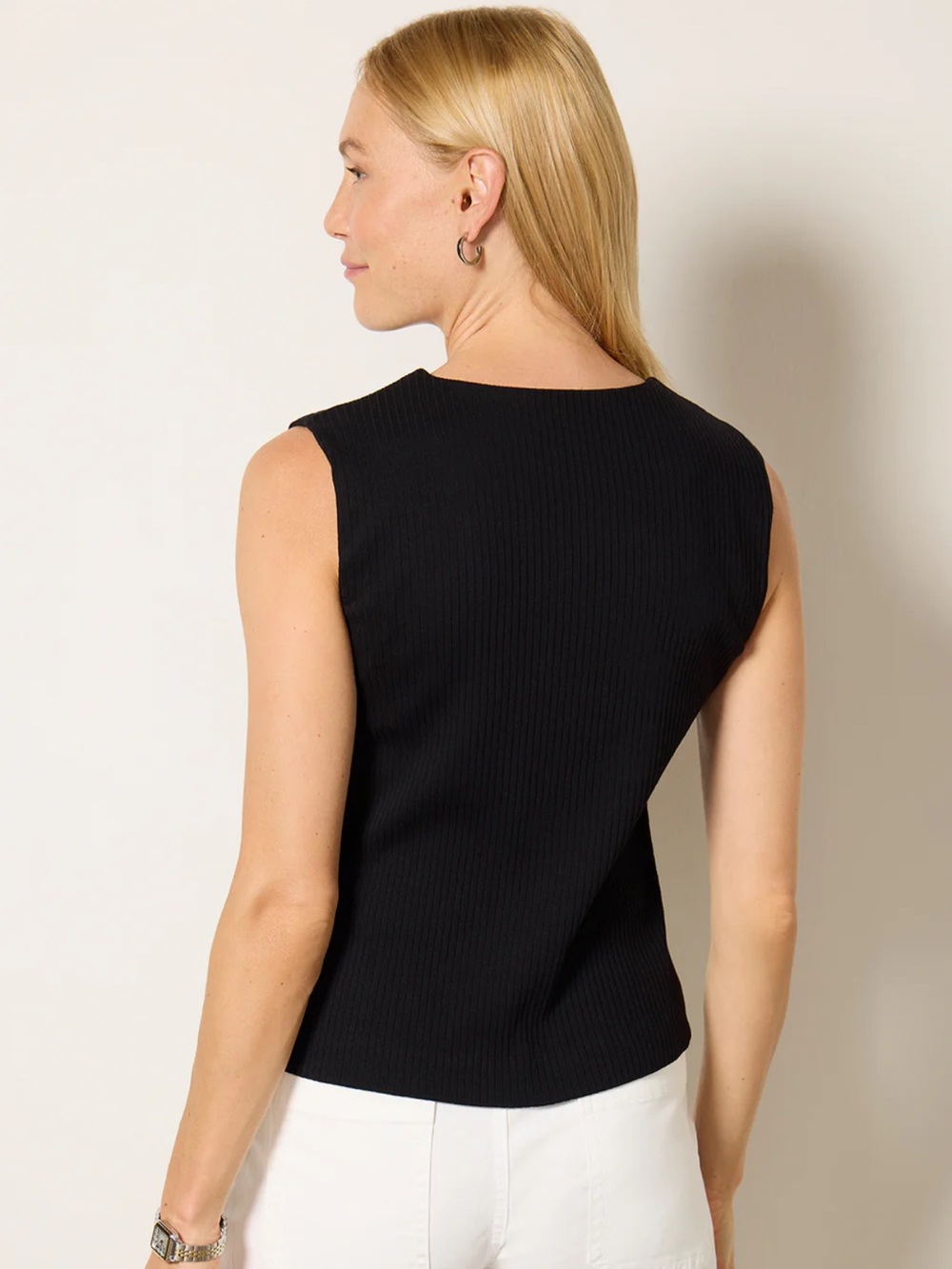 Bobbie Button Front Ribbed vest - Picture 3 of 5